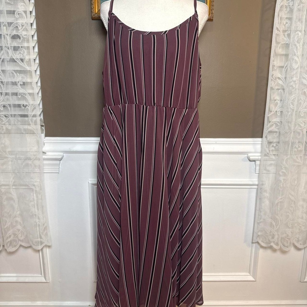 Torrid Plus Size Striped Midi Dress Y2K Boho Slip Dress Size 2